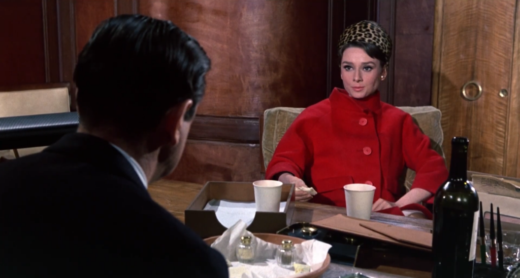 Audry Hepburn in Red Coat - Film Still